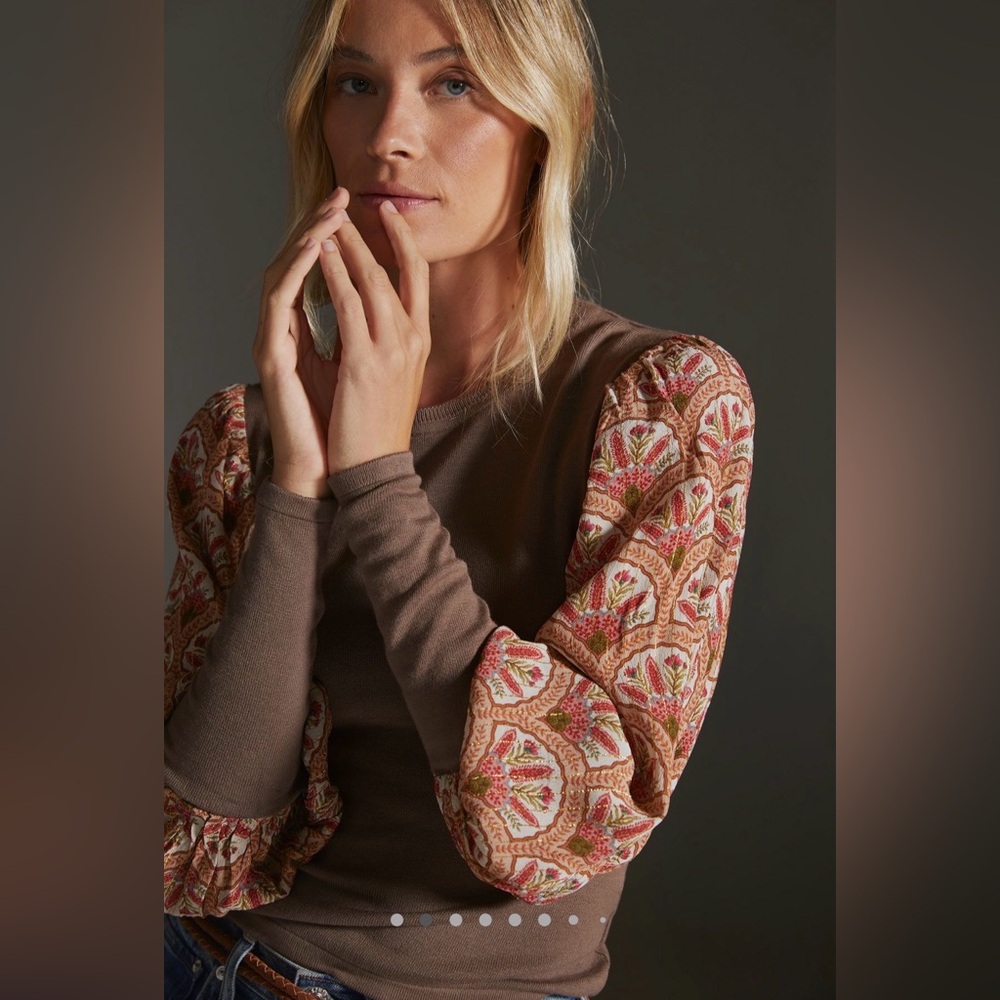 *New* Anthropologie Bl^nk London Puff Sleeve Sweater, Size Medium